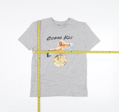 Mens UK Size S Cobra Kai Grey  T-Shirt