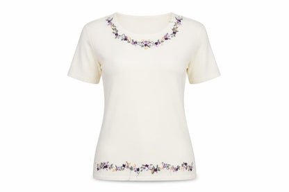 Womens UK Size 12 Berkertex Ivory Basic T-Shirt