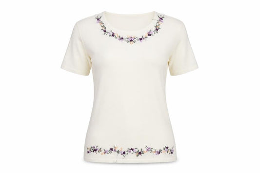Womens UK Size 12 Berkertex Ivory Basic T-Shirt