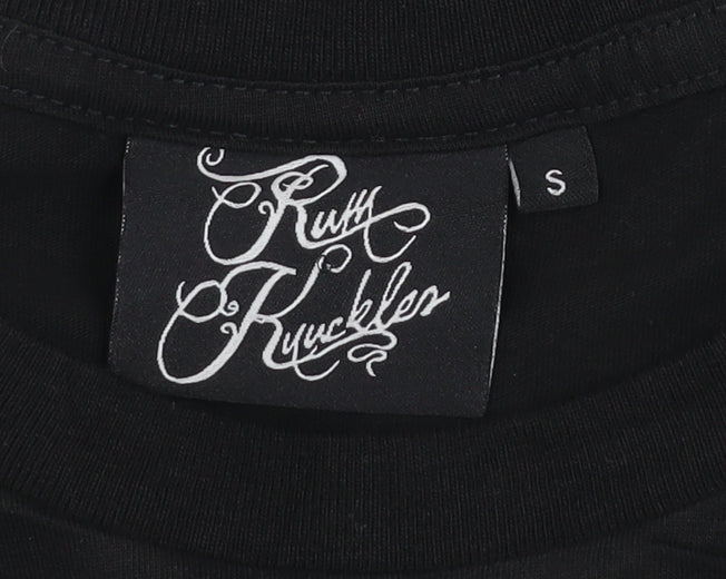 Rum Knuckles Men's Black Skull Skateboard Graphic T-Shirt Size S