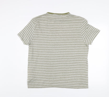 Regatta Men's Green Striped Crew Neck Short Sleeve T-Shirt XL