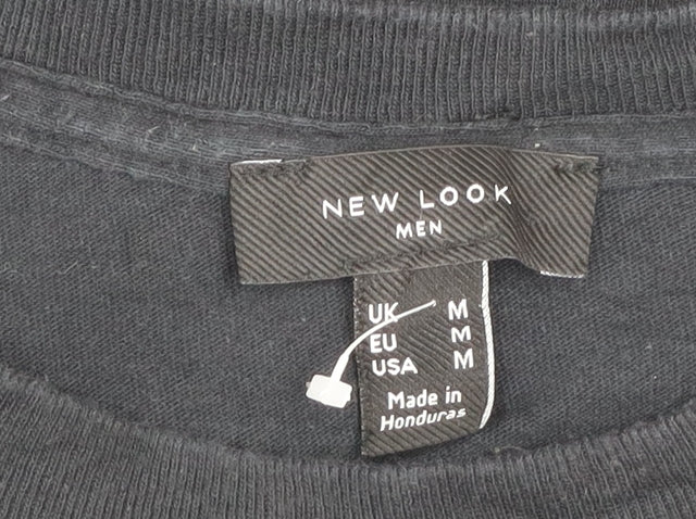 Mens UK Size M New Look Black  T-Shirt