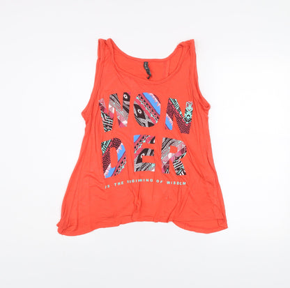 Womens UK Size 12 Stradivarius Red Basic Tank