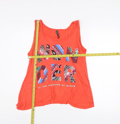 Womens UK Size 12 Stradivarius Red Basic Tank