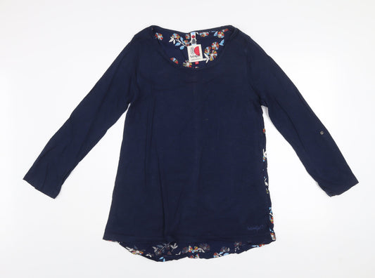 Womens UK Size 12 Weird Fish Blue Tunic Blouse