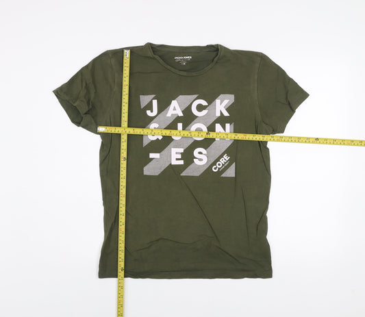 Mens UK Size M JACK & JONES Green  T-Shirt