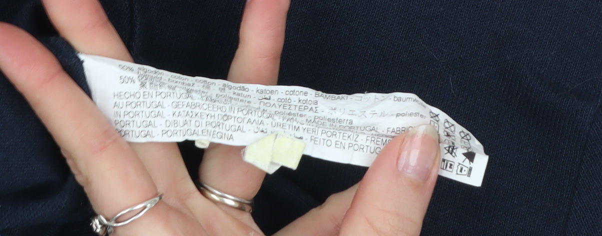 Zara Men's Blue Crew Neck Short Sleeve Cotton T-Shirt Size M