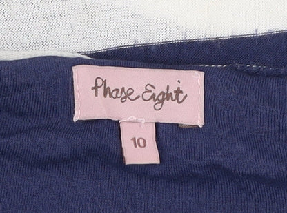 Womens UK Size 10 Phase Eight Blue Jersey T-Shirt