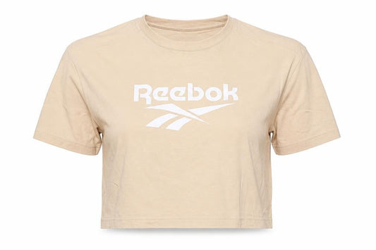 Womens UK Size S Reebok Beige Cropped T-Shirt