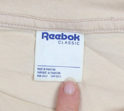 Womens UK Size S Reebok Beige Cropped T-Shirt
