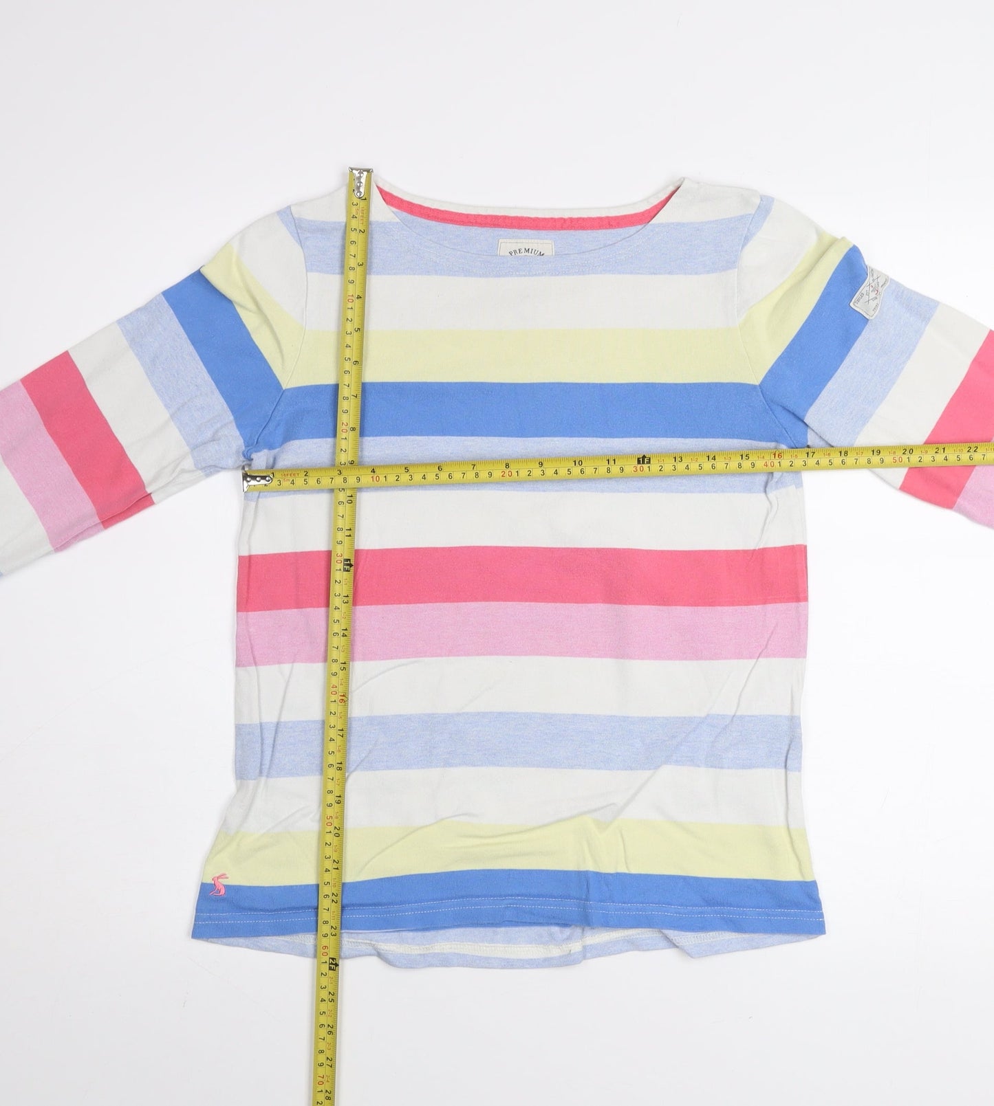 Joules Women's Multicoloured Striped Cotton Pullover Jumper UK 10