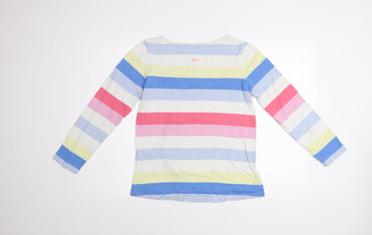 Joules Women's Multicoloured Striped Cotton Pullover Jumper UK 10