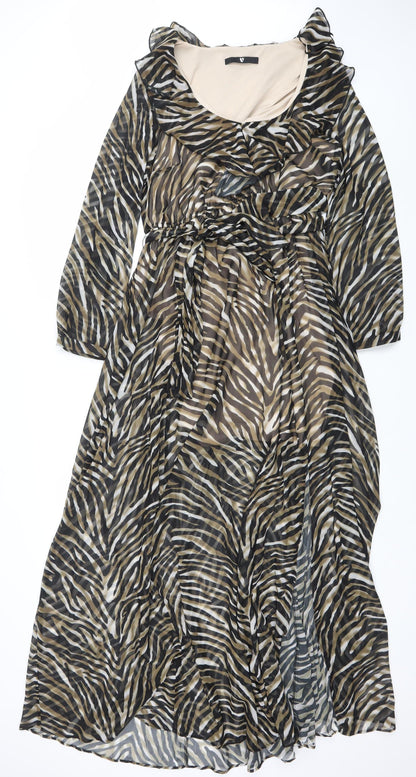 Very Women’s Long Animal Print Wrap Dress Size 14