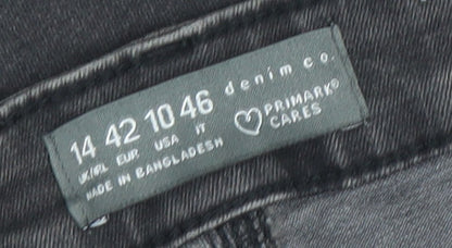 Denim Co Women's Black Skinny Jeans Size 14 Regular Stretch Denim
