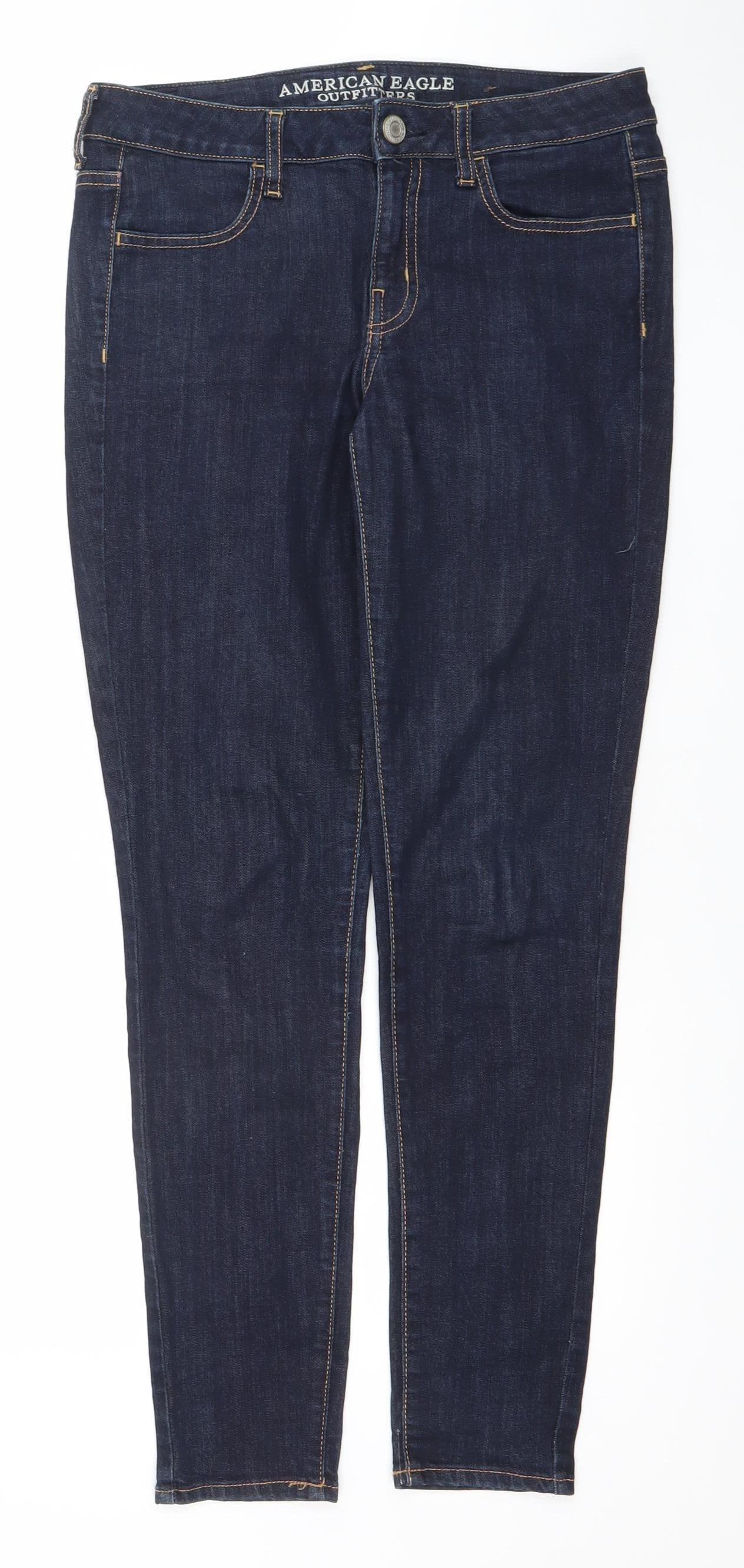 Womens UK Size 8 American Eagle Outfitters Slim Fit Skinny Blue Jeans