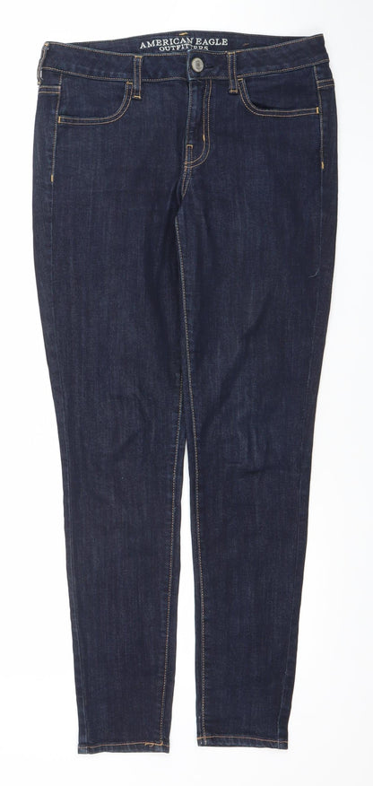 Womens UK Size 8 American Eagle Outfitters Slim Fit Skinny Blue Jeans