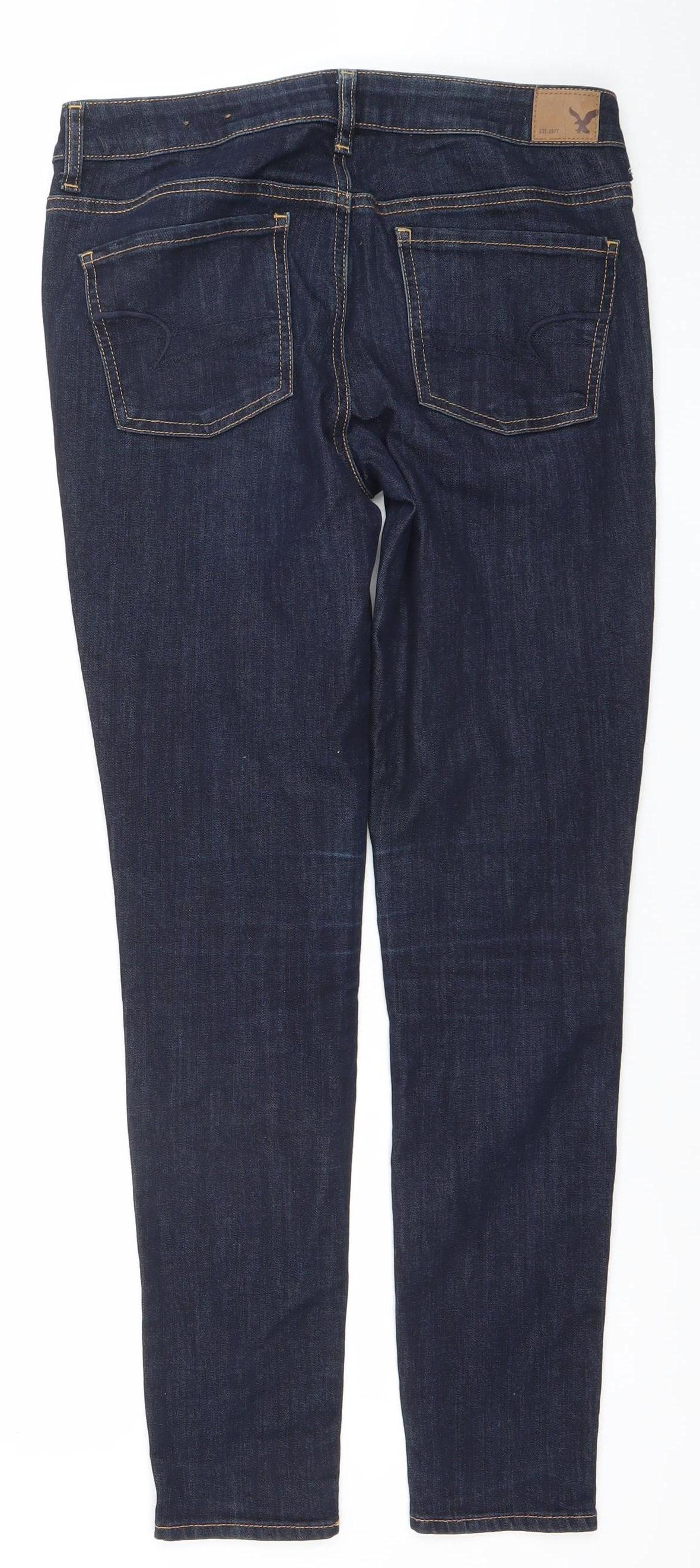 Womens UK Size 8 American Eagle Outfitters Slim Fit Skinny Blue Jeans