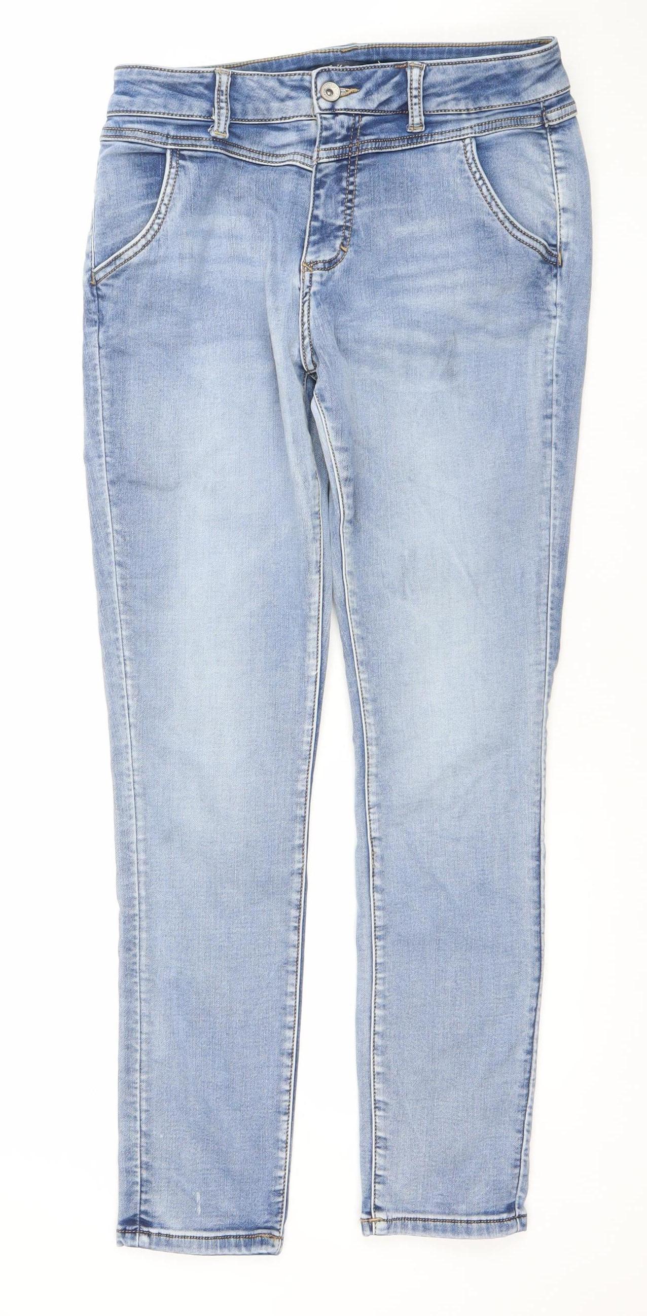 Womens UK Size M Texil3 Regular Fit Straight Blue Jeans