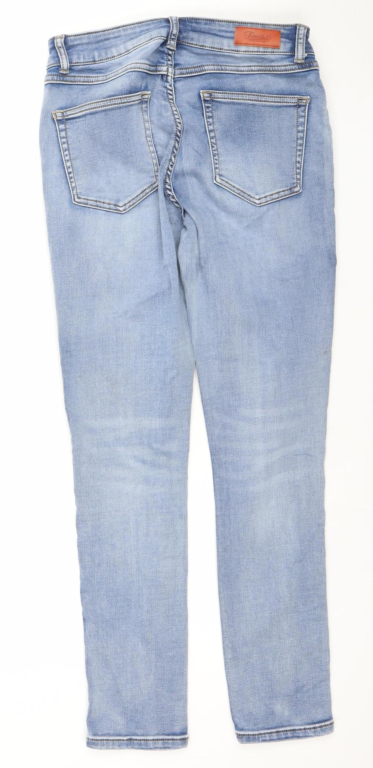 Womens UK Size M Texil3 Regular Fit Straight Blue Jeans