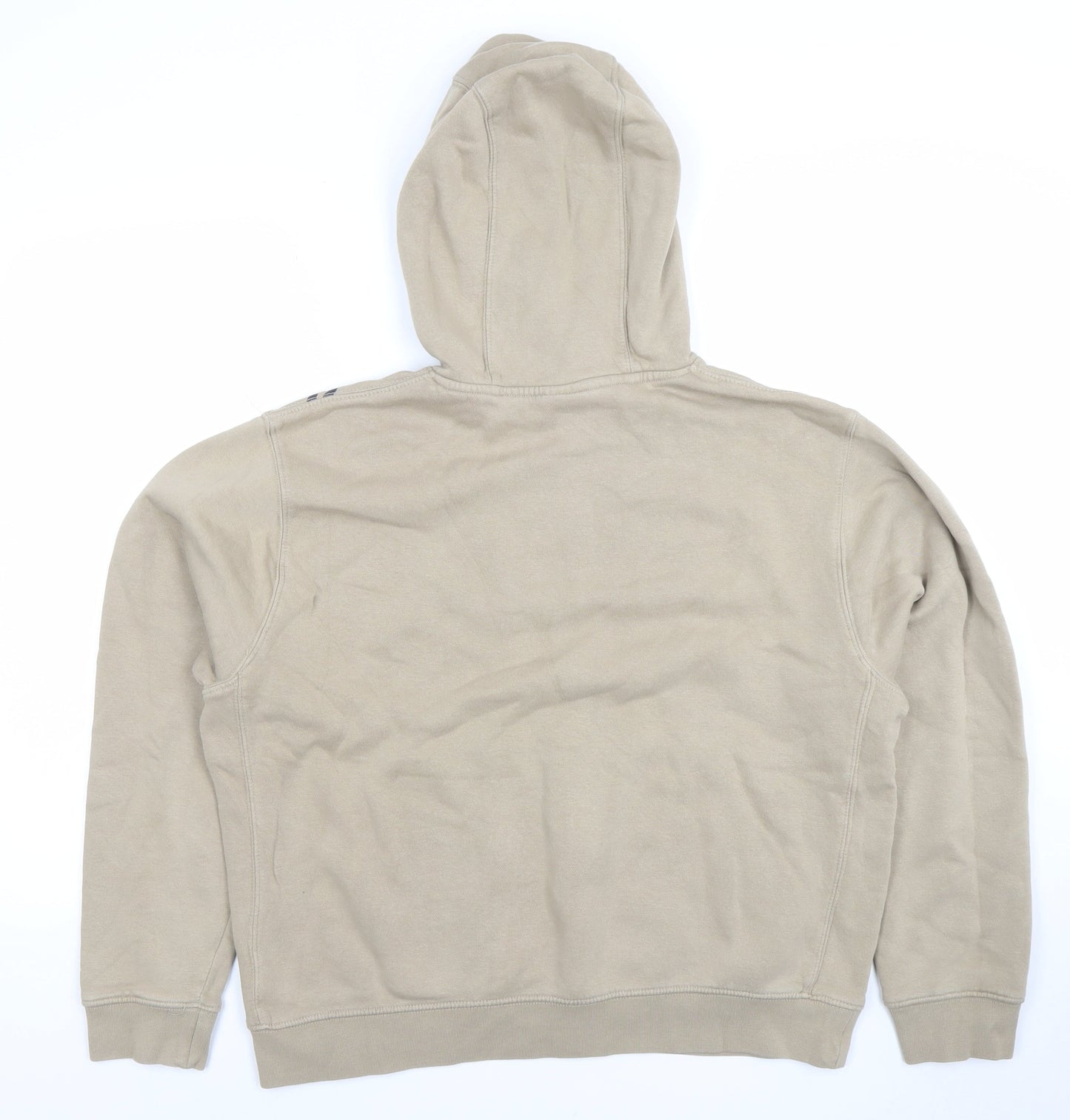 Nike Womens Beige Pullover Hoodie M Logo Print Cotton Blend