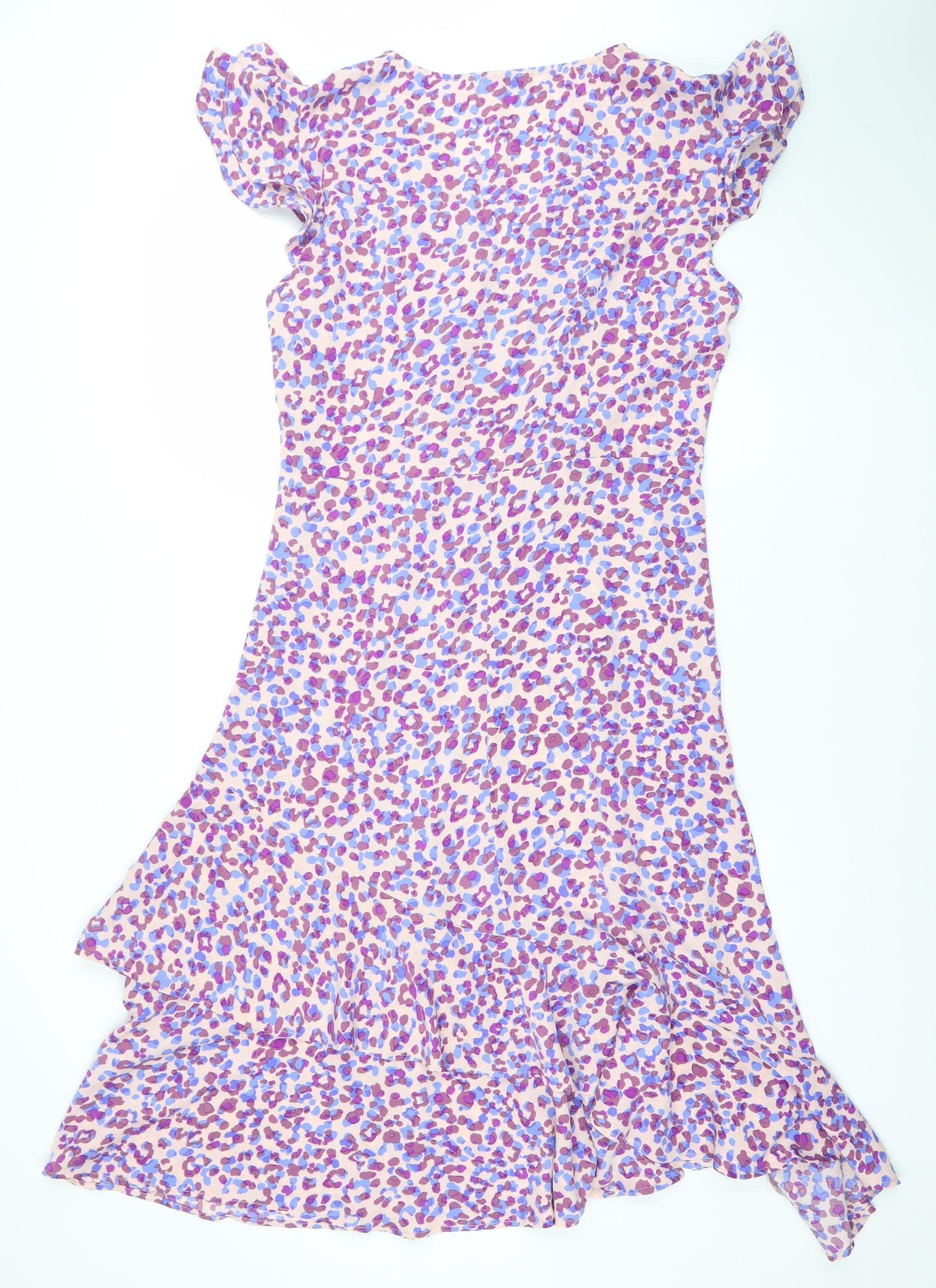 Quiz Women’s Multicoloured Animal Print Ruffle Midi Dress Size 16