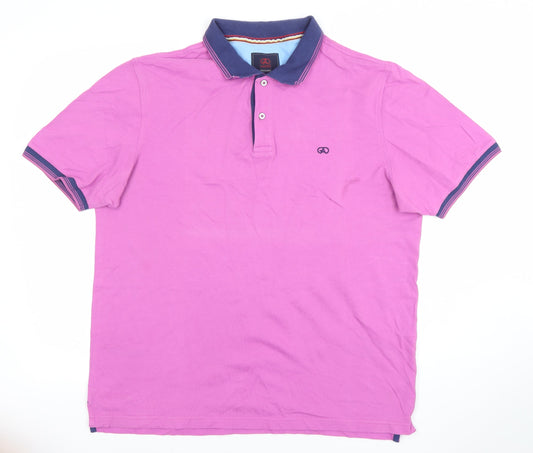 Andre Men's Pink XL Cotton Polo Shirt Classic Collared Short Sleeve