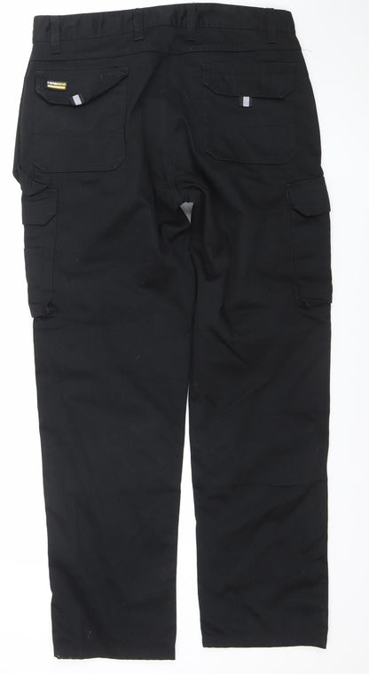 Kerosene Workwear Men's Black Cargo Trousers 34x32.5 Regular Fit