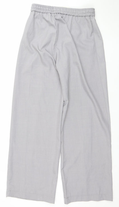 Womens UK Size L Zapara Relaxed Fit Wide-Leg Grey Trousers