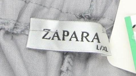 Womens UK Size L Zapara Relaxed Fit Wide-Leg Grey Trousers