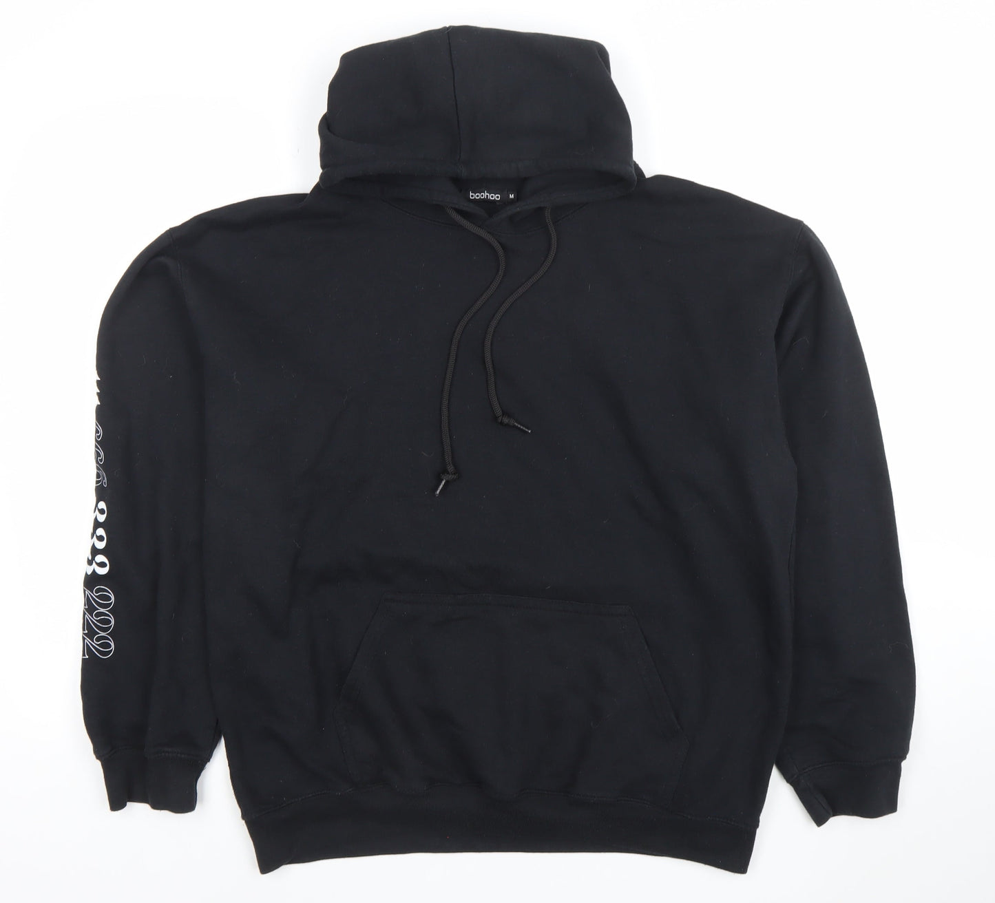 Mens UK Size M Boohoo Black Pullover Hoodie