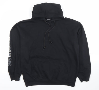 Mens UK Size M Boohoo Black Pullover Hoodie