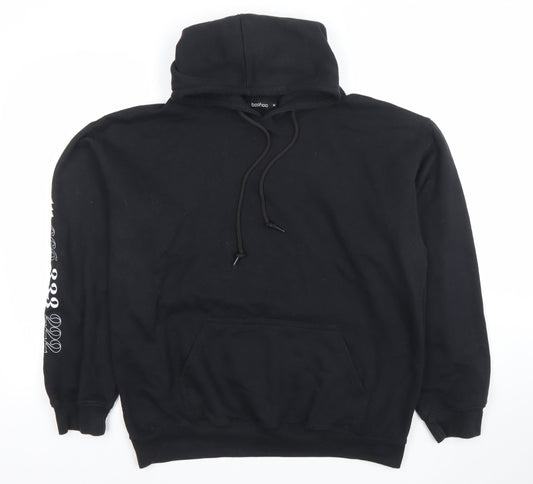 Mens UK Size M Boohoo Black Pullover Hoodie