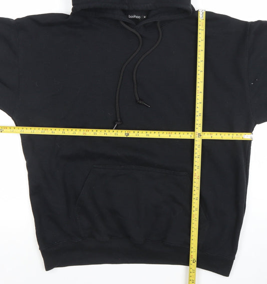 Mens UK Size M Boohoo Black Pullover Hoodie