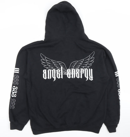 Mens UK Size M Boohoo Black Pullover Hoodie