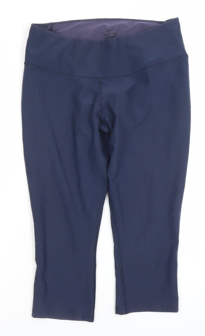 Nike Women’s Blue Dri-FIT Capri Leggings Size M Moisture Wicking
