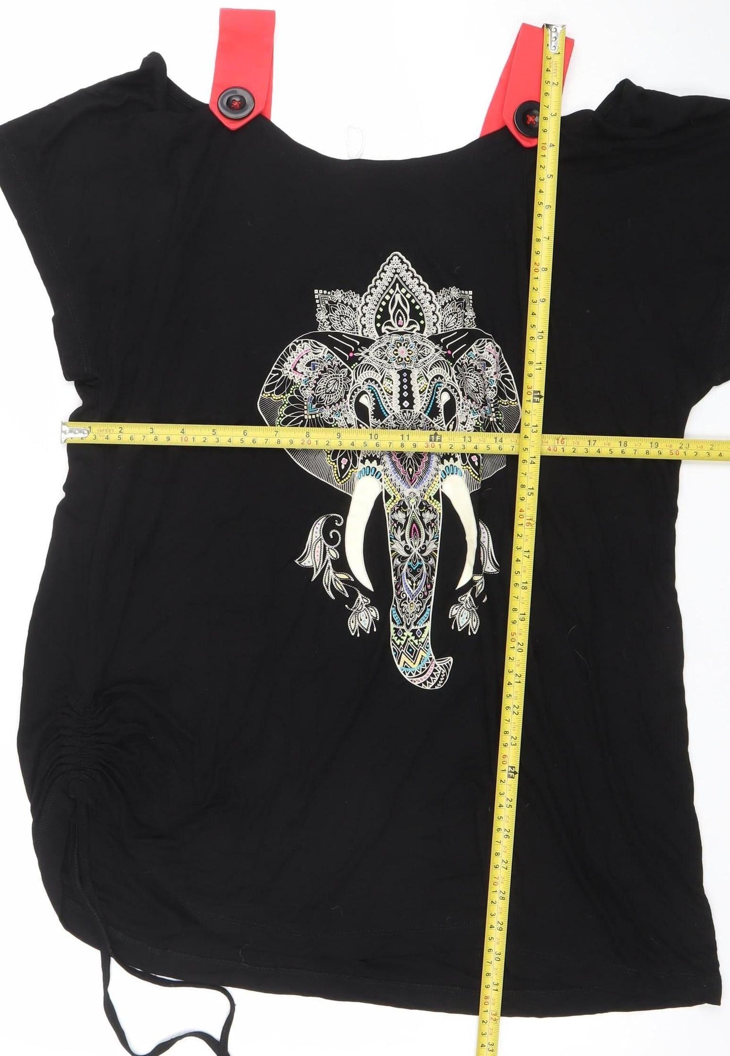 Joe Browns Womens Black Elephant Tunic T-Shirt Size 22