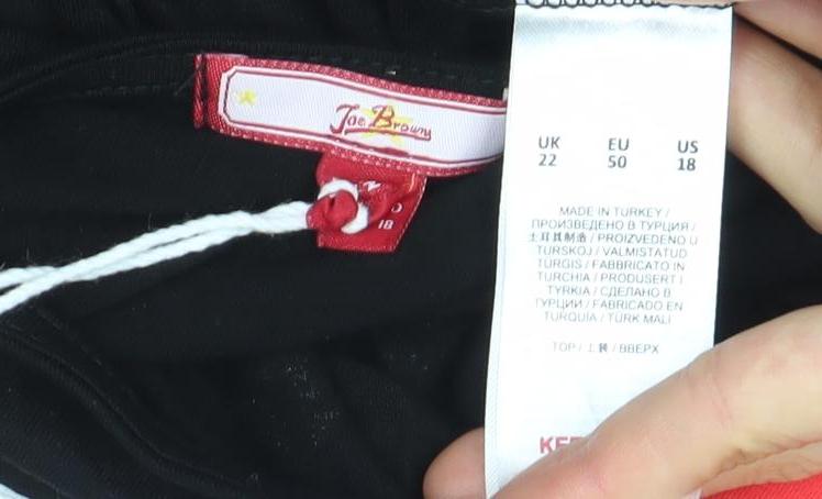 Joe Browns Womens Black Elephant Tunic T-Shirt Size 22