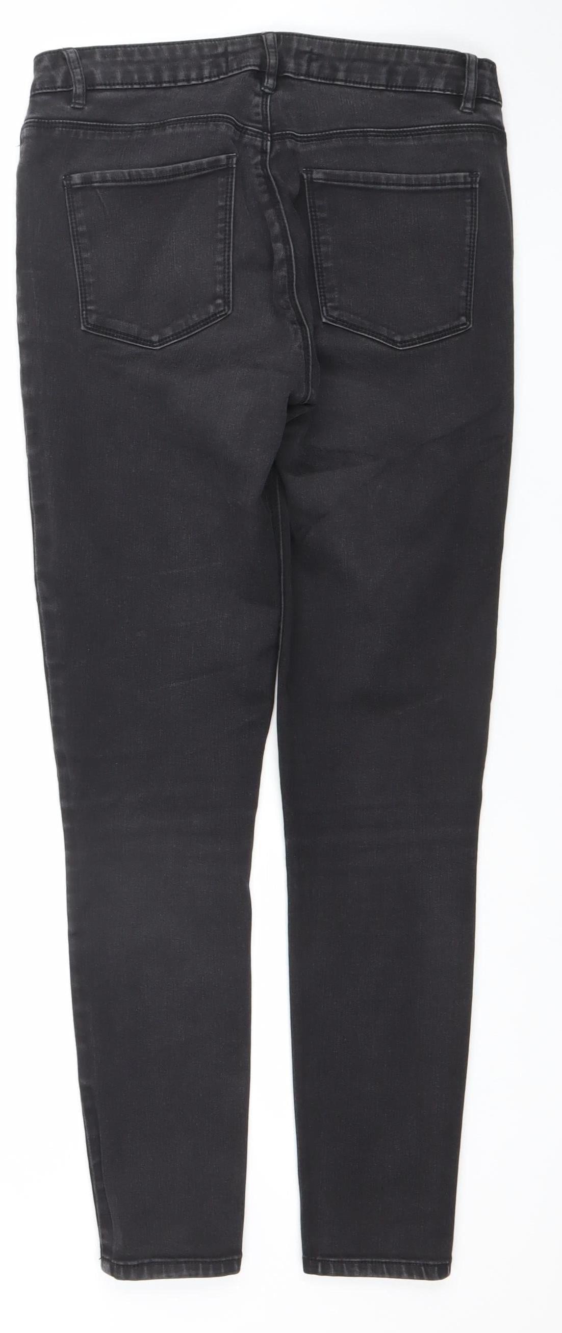 Dunnes Stores Womens Black Skinny Jeans Size 12 Slim Fit Stretch Denim