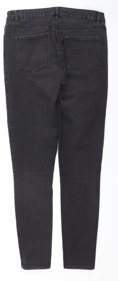 Dunnes Stores Womens Black Skinny Jeans Size 12 Slim Fit Stretch Denim