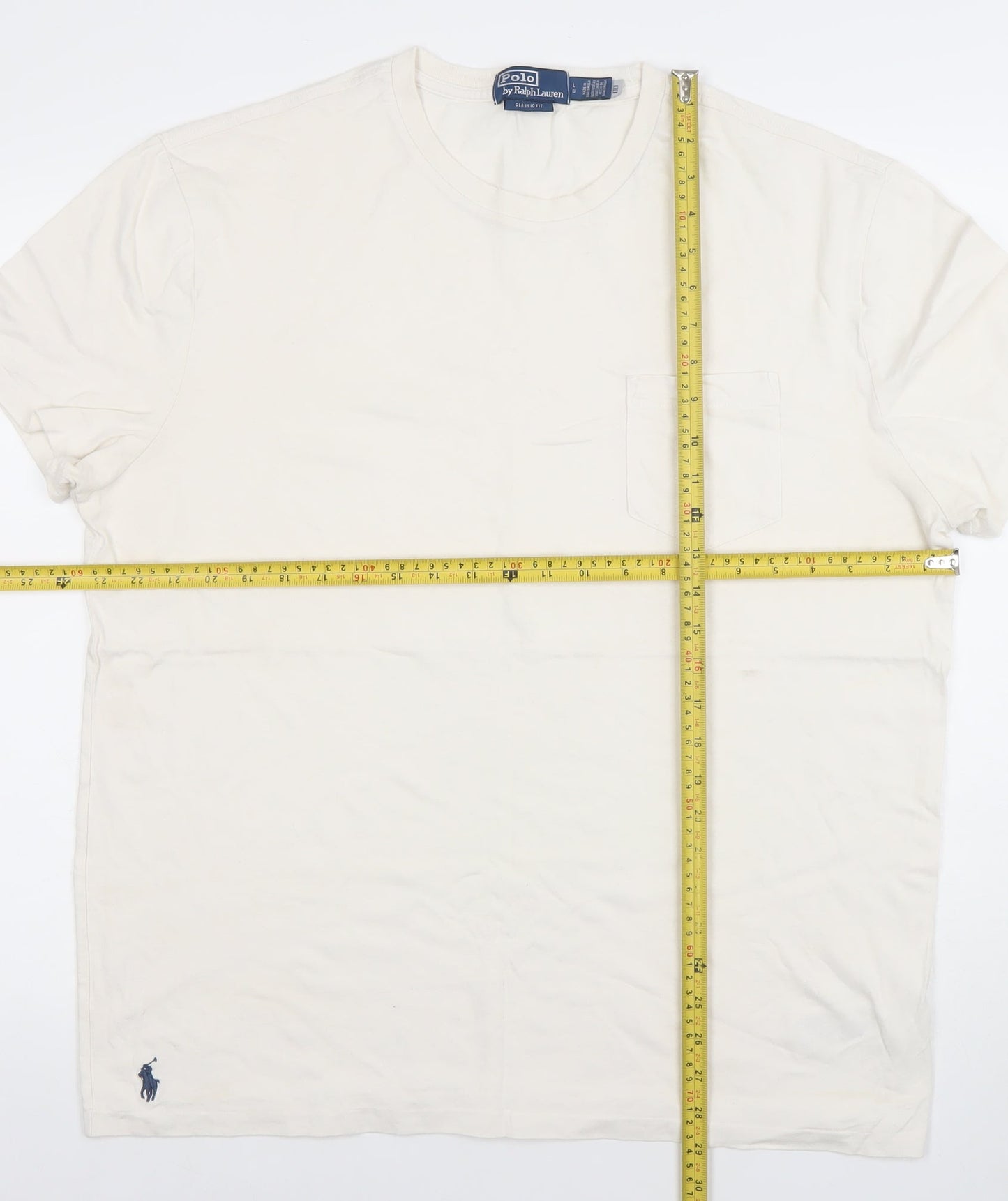 Ralph Lauren Men’s Ivory Classic Fit Cotton T-Shirt L