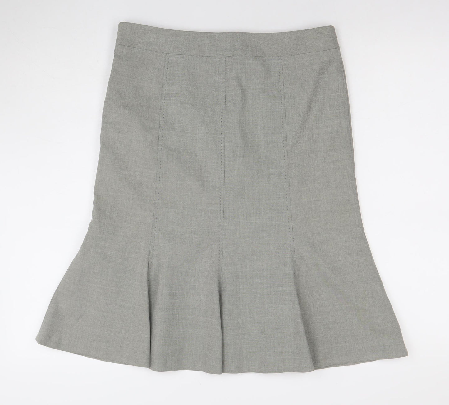 Oasis Women Grey Knee Length Trumpet Skirt Size 12
