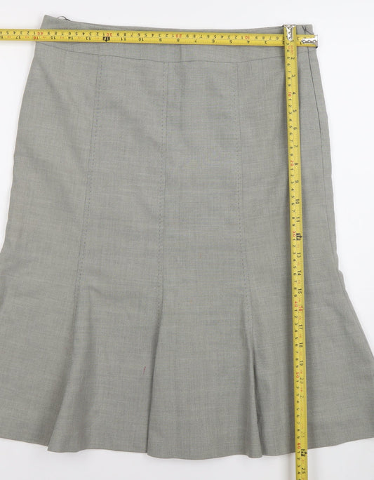 Oasis Women Grey Knee Length Trumpet Skirt Size 12
