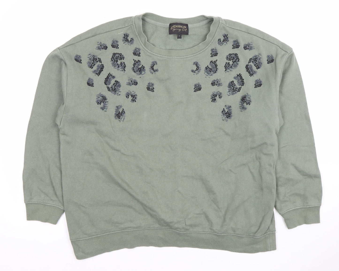 Womens UK Size L NEXT Green Pullover Sweatshirt