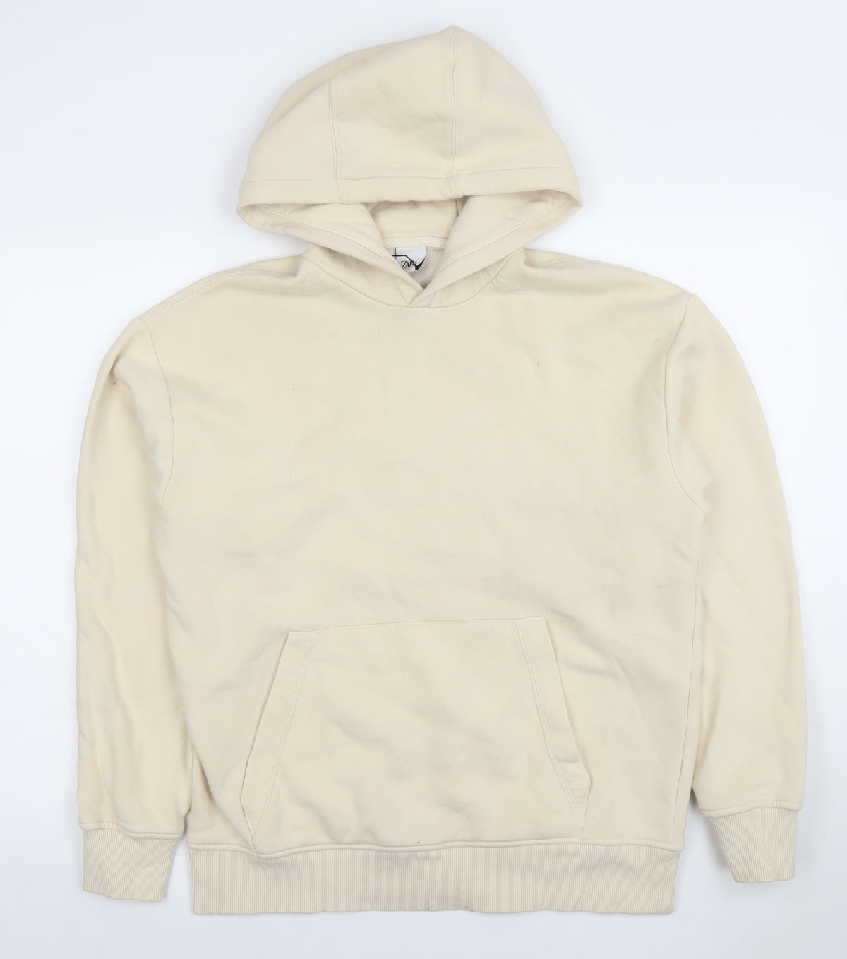 Womens UK Size M Zara Beige Pullover Hoodie