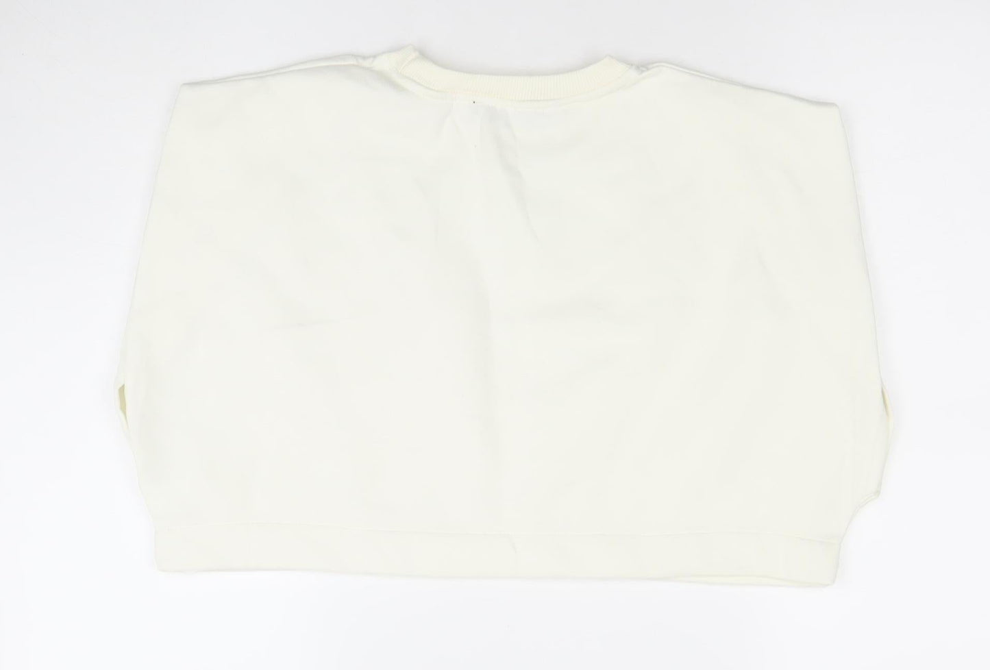 Womens UK Size S Zara Ivory Cropped T-Shirt