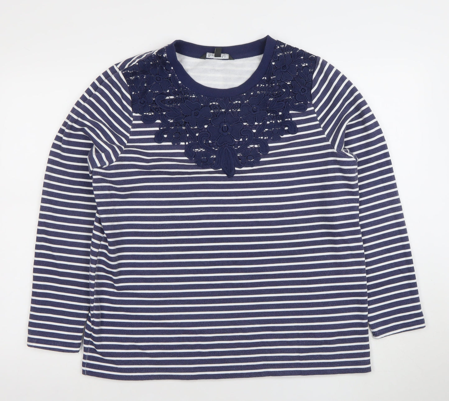 Womens UK Size 14 Bonmarché Blue Pullover Sweatshirt