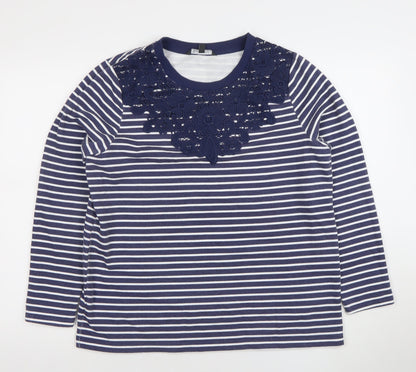 Womens UK Size 14 Bonmarché Blue Pullover Sweatshirt
