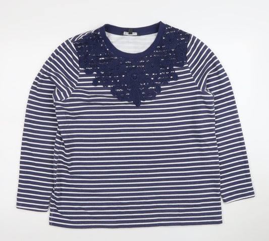 Womens UK Size 14 Bonmarché Blue Pullover Sweatshirt