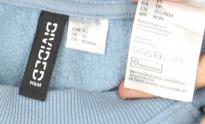 Womens UK Size XS H&M Divided Blue Pullover Sweatshirt