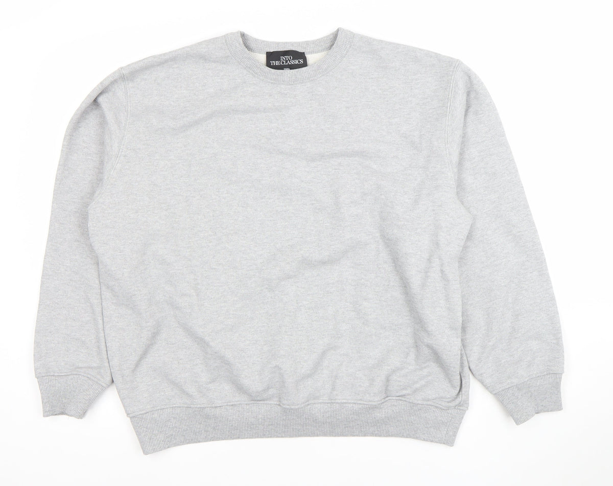Mens UK Size S Zara Grey Pullover Sweatshirt
